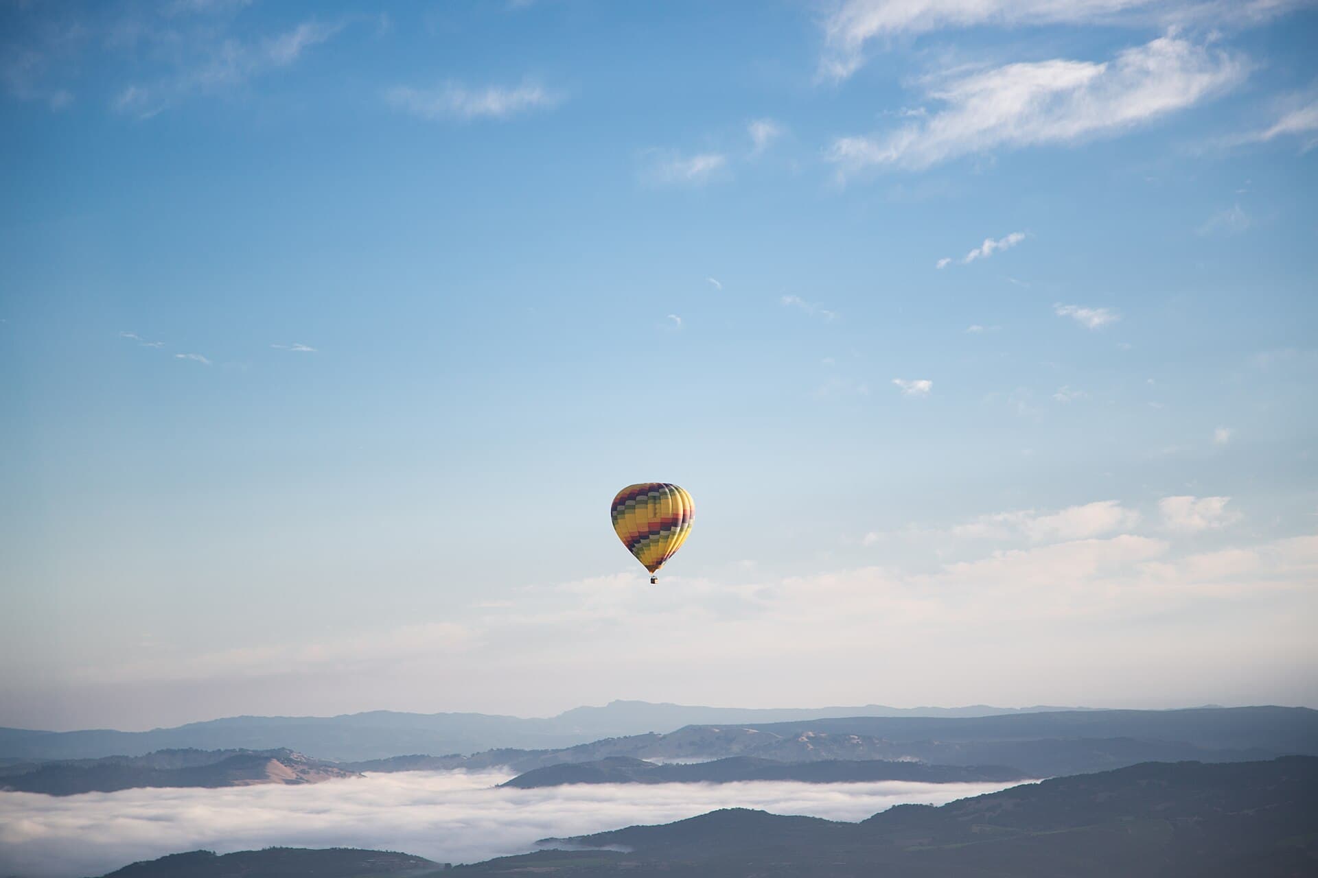 Hot air balloon over Napa Valley